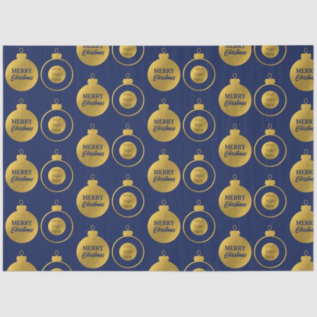 Corporate Business Logo Christmas Ornament Card Tissue Paper (Front)