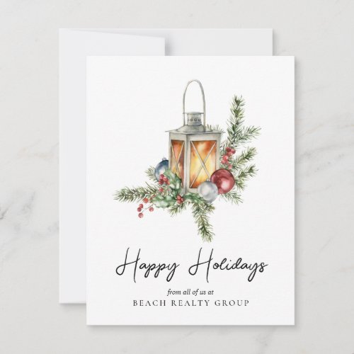 Corporate Business Logo Christmas Watercolor  Holiday Card