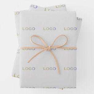 Corporate Business Logo Elegant Simple Branding Wrapping Paper Sheets