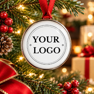 Corporate Business Logo Modern Christmas Metal Ornament