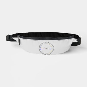 Corporate Business Logo Name Slogan Black White Fanny Pack
