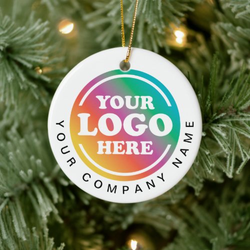 Corporate Business Logo Promotional Christmas Ceramic Ornament