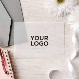 Corporate Business Logo Text Simple Vellum Invitations