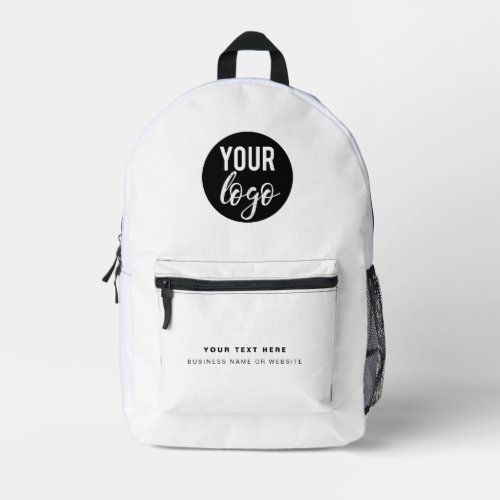 Corporate Business Logo White Minimalist Company Printed Backpack