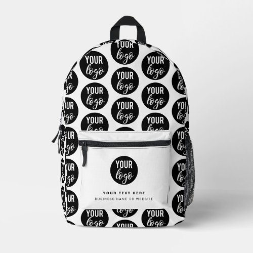 Corporate Business Logo White Minimalist Company Printed Backpack