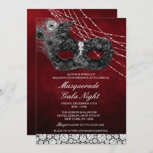 Corporate Business Masquerade Gala Invitation