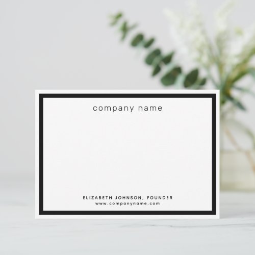 Corporate Business Modern Black White  Thank You Card