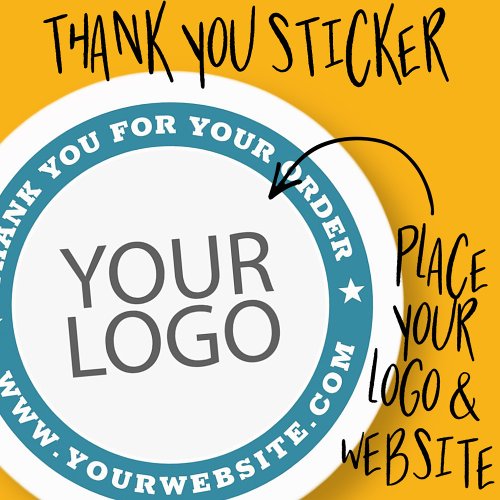 Corporate Business Modern Custom Logo and Website Classic Round Sticker