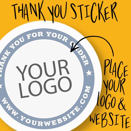 Corporate Business Modern Custom Logo and Website Classic Round Sticker