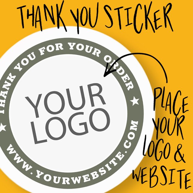 Corporate Business Modern Custom Logo and Website Classic Round Sticker (Creator Uploaded)