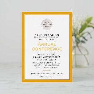 CORPORATE BUSINESS modern event simple mustard Foil Invitation