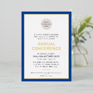 CORPORATE BUSINESS modern event simple royal blue Foil Invitation