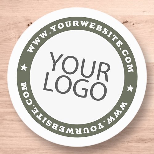 Corporate Business Modern Website and Custom Logo Classic Round Sticker