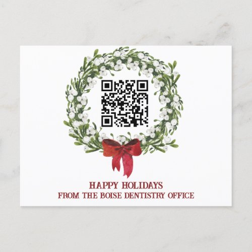 Corporate Business QR  Holiday Postcard