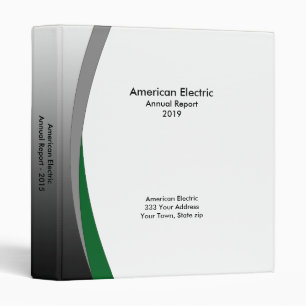 Corporate Business Report Binder in Green, Gray