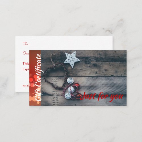 Corporate Business Rustic Holiday Gift Certificate