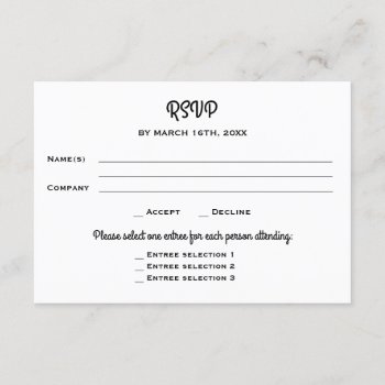Corporate Business Social Dinner Event Rsvp by HeartSongNotes at Zazzle