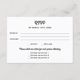 Corporate Business Social Dinner Event RSVP Card