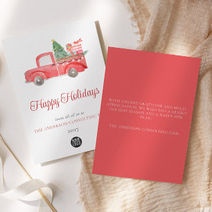 Corporate Business Watercolor Logo Holiday Card