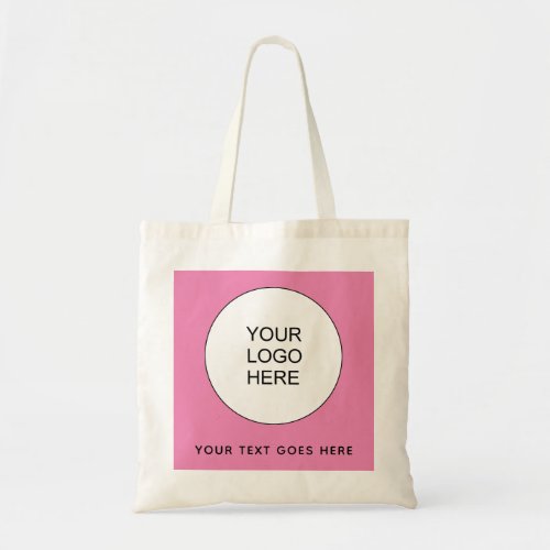 Corporate Business Your Logo Here Budget Pink Tote Bag