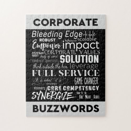 Corporate Buzzwords Business Jargon Typography Art Jigsaw Puzzle