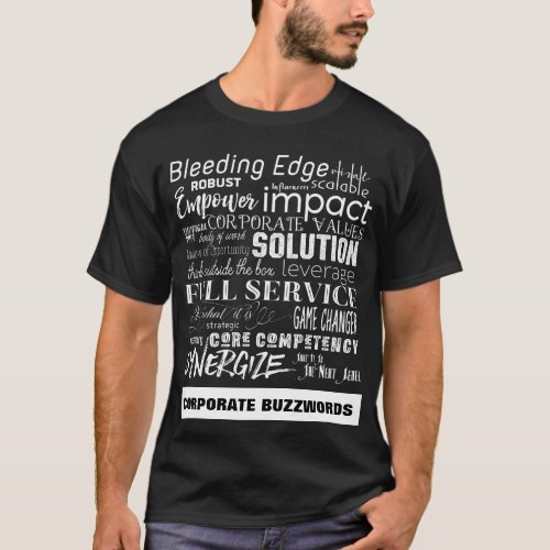 Corporate Buzzwords Business Jargon Typography Art T_Shirt