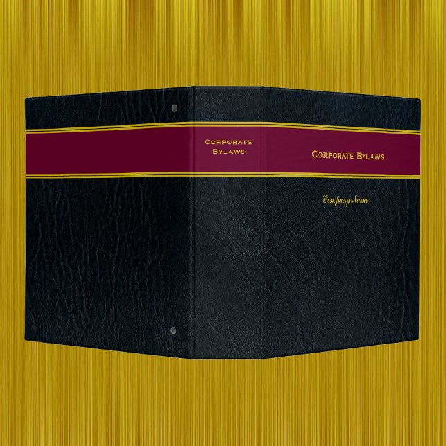 Corporate Bylaws Faux Black Leather binder (Creator Uploaded)