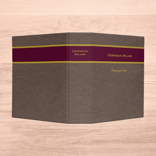 Corporate Bylaws with Custom Name binder