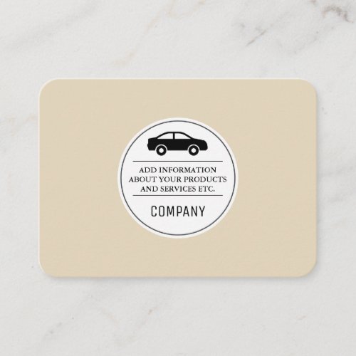 Corporate  Car Icon Black  Tan Business Card