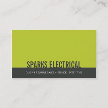 Corporate Card Bold Block Gray Lime by edgeplus at Zazzle