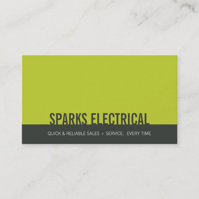 CORPORATE CARD bold block gray lime (Front)