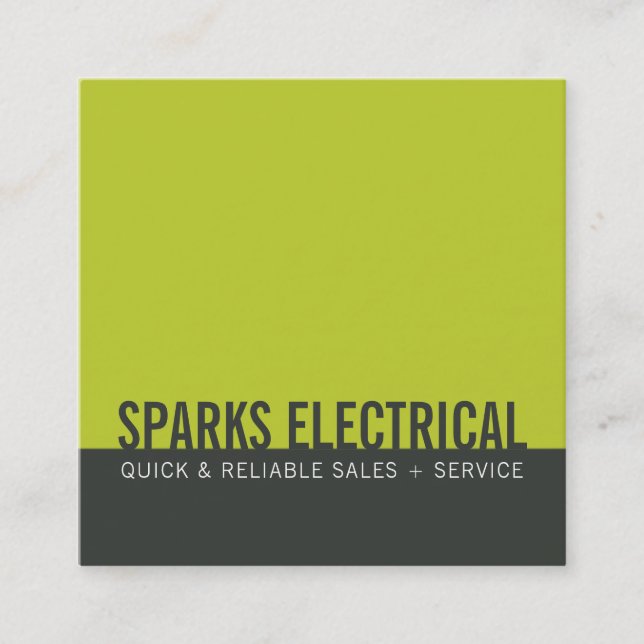 CORPORATE CARD minimal modern bold block gray lime (Front)