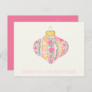 Corporate chinoiserie feminine Christmas ornament Note Card