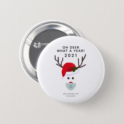 Corporate Christmas 2021 Face Mask Reindeer Logo Button