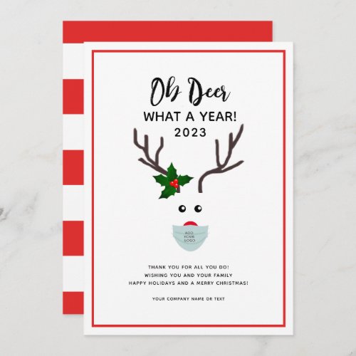  Corporate Christmas 2022 Logo Face Mask Reindeer Holiday Card