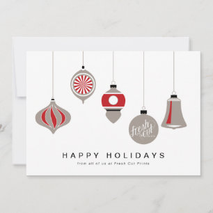 Corporate Christmas Card with Ornaments and Logo