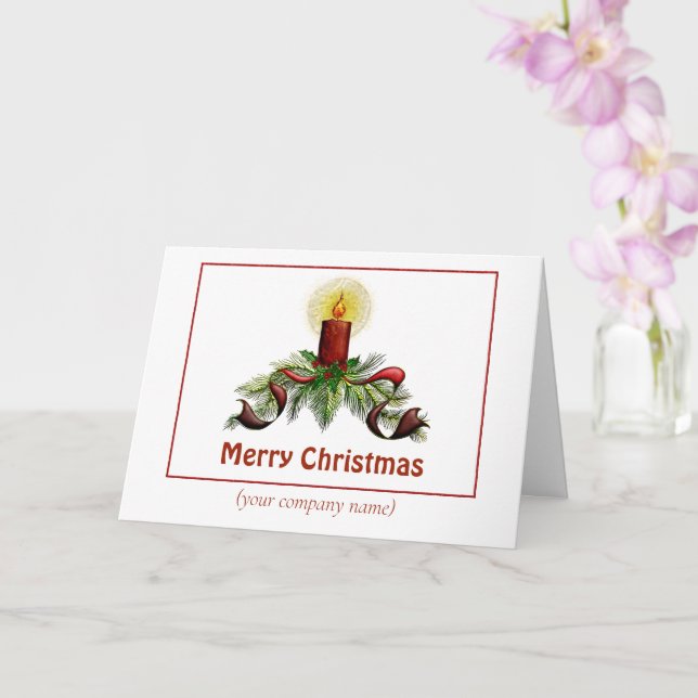 Corporate Christmas Folded Greeting Card (Orchid)