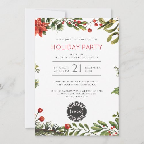 Corporate Christmas Holiday Office Party Invitation