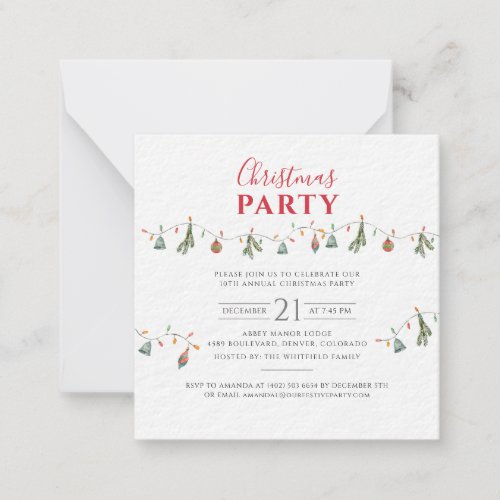 Corporate Christmas Holiday Office Party Note Card
