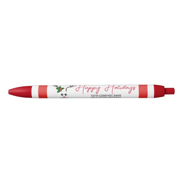 Corporate Christmas Holidays Red Customized Pen (Front)