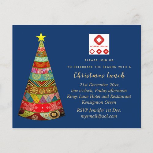 Corporate Christmas Invite ADD LOGO Folkart Tree