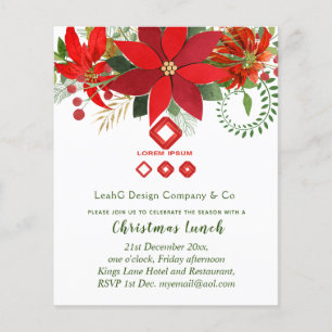 Corporate Christmas Invite (ADD LOGO) Poinsettia