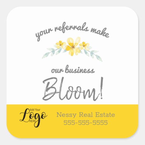 corporate Christmas marketing gift business bloom Square Sticker