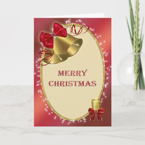 Corporate Christmas Merry Christmas with bells Holiday Card