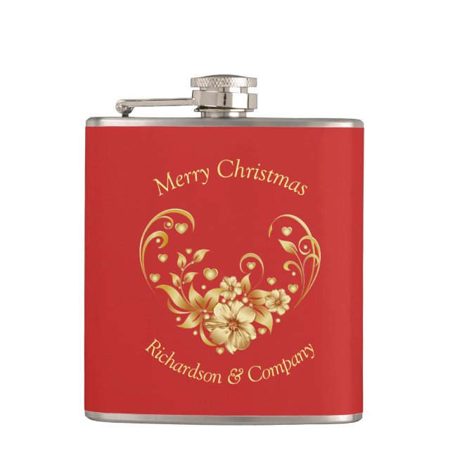 Corporate Christmas Party Favor Flask (Front)