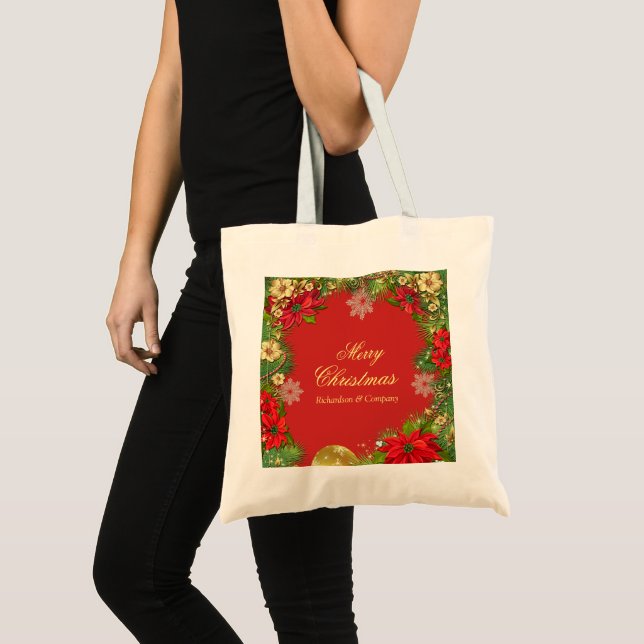 Corporate Christmas Party Favor Tote Bag (Front (Product))