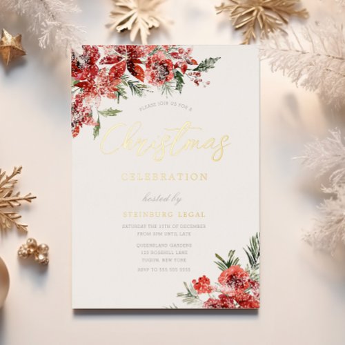 Corporate Christmas Party Gala Gold Foil Invitation