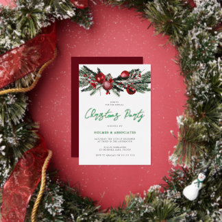 Corporate Christmas Party Green Foil Invitation