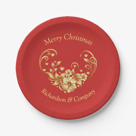 Corporate Christmas Party Paper Plate