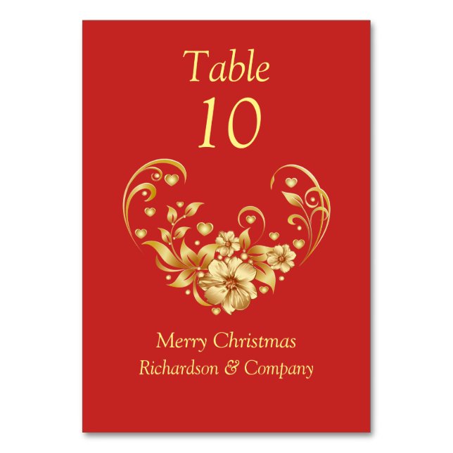 Corporate Christmas Party Table Number (Front)